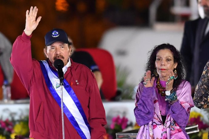Archivo - Arxiu - Daniel Ortega, president de Nicaragua, i la seva esposa i vicepresidenta, Rosario Murillo