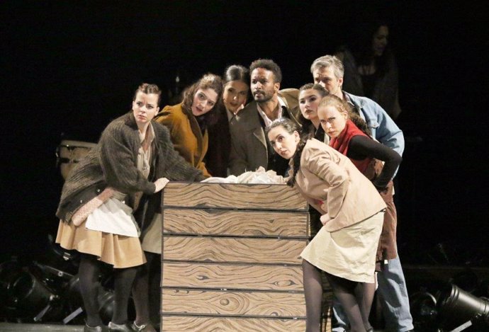 Un momento del montaje 'Lota, las Mujeres del Carbón' que se podrá ver el jueves en el Auditorio Ciudad de León