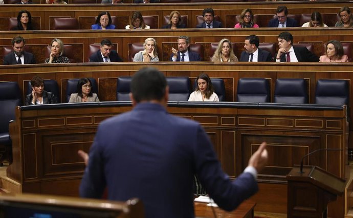 El presidente del Gobierno, Pedro Sánchez, interviene durante una sesión plenaria en el Congreso de los Diputados, a 2 de noviembre de 2022, en Madrid (España). 