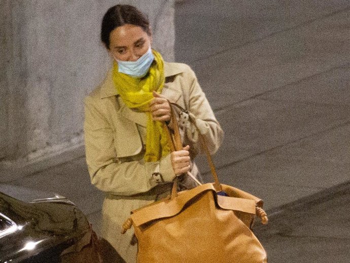 Tamara Falcó, a su llegada al aeropuerto de Adolfo Suárez-Madrid Barajas