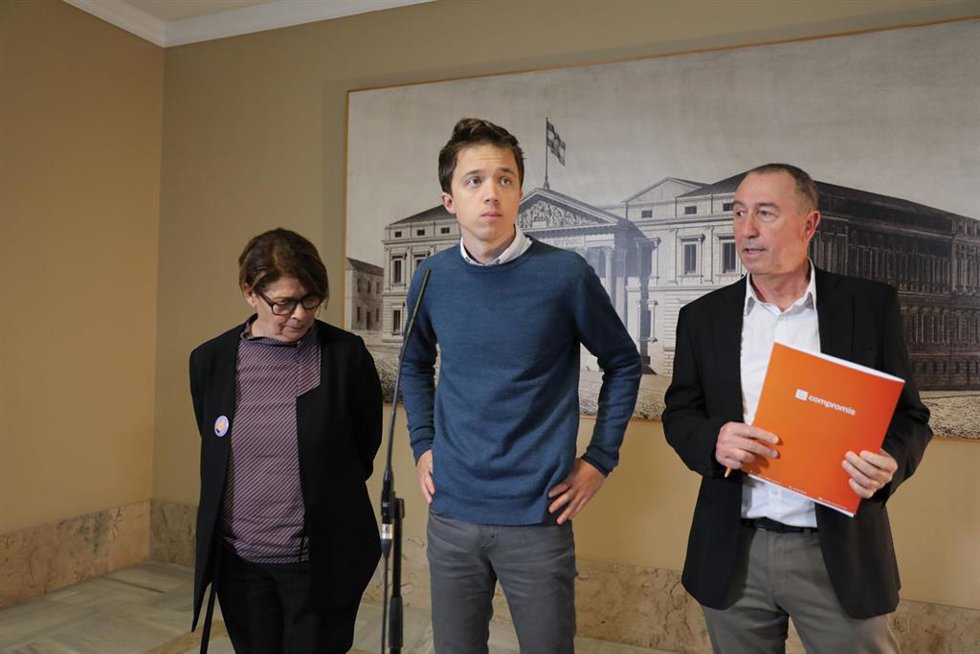 Archivo - Inés Sabanés, Íñigo Errejón y Joan Baldoví, de Equo, Más País y Compromís 