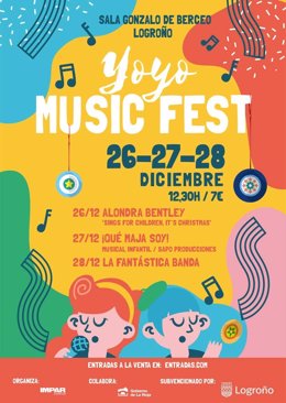 La segunda edición del festival de música YOYO Music Fest dirigido a público familiar se celebrará del 26 al 28 de diciembre