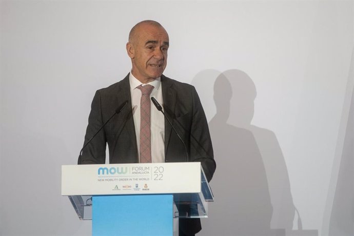 El alcalde de Sevilla, Antonio Muñoz,en el encuentro internacional sobre movilidad sostenible MOW Forum Andalucía.