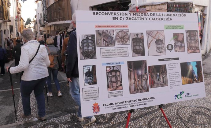 Culminada la rehabilitación e instalación de luminaria Led en faroles históricos del centro de Granada.