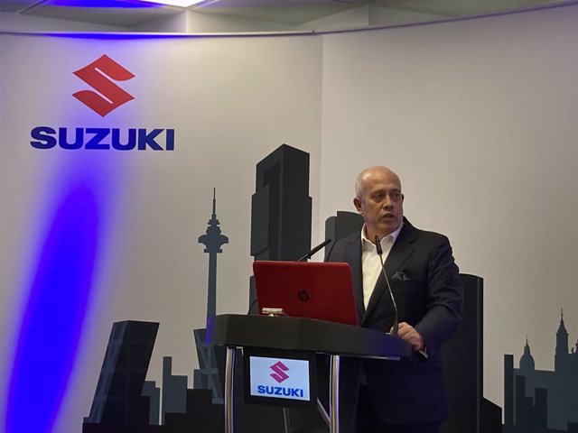 Juan López Frade, presidente de Suzuki Ibérica, en el encuentro anual con la prensa de balance de año.