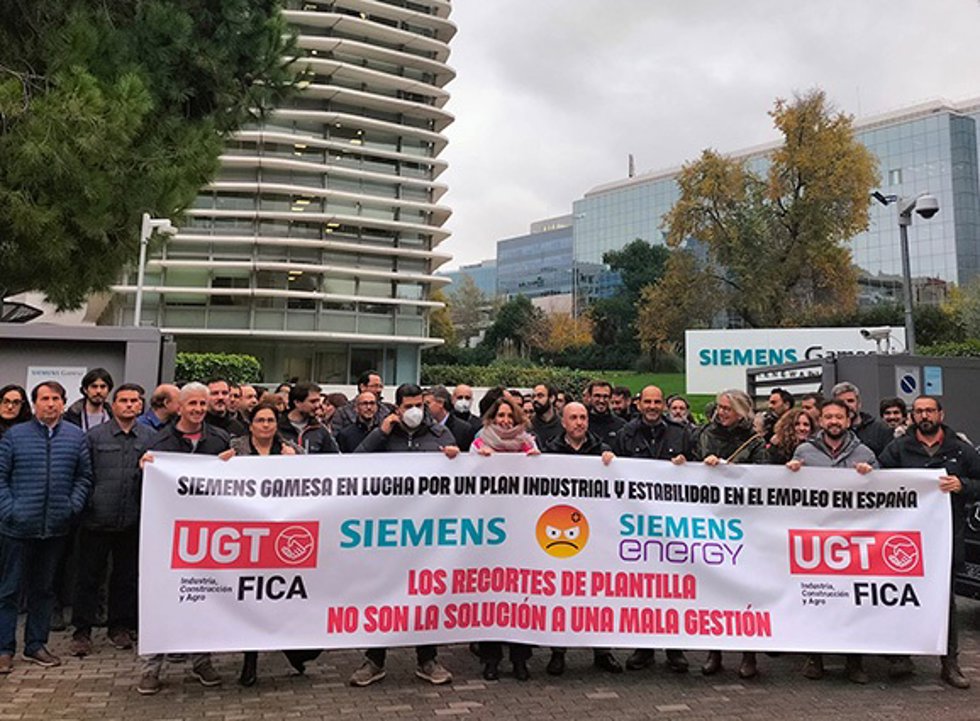 Concentración de trabajadores de Siemens Gamesa