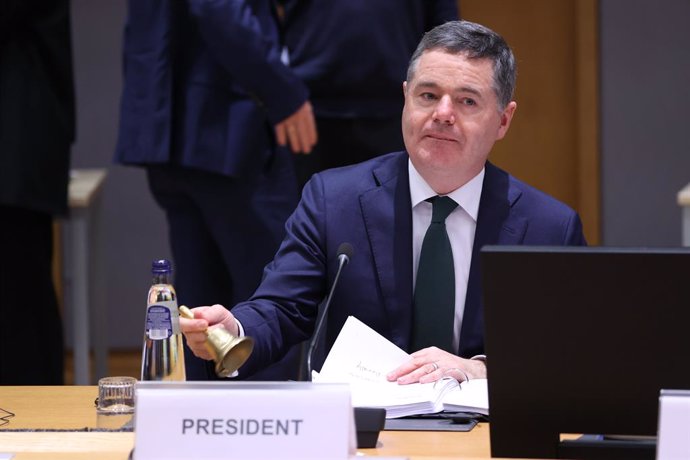 HANDOUT - 07 November 2022, Belgium, Brussels: Paschal Donohoe, Minister for Finance of Ireland and President of the Eurogroup, starts the EU Finance and Economy Ministers meeting. Photo: Francois Lenoir/EU Council/dpa - ATTENTION: editorial use only an