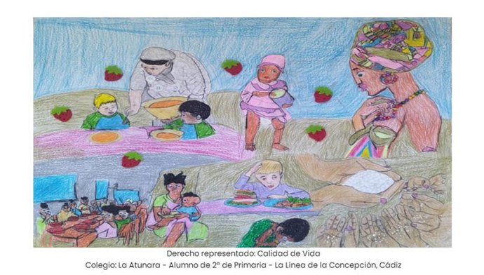 Un dibujo de un alumno de La Línea y un vídeo de otro de un IES de El Puerto, en Cádiz, premios 'Así veo mis derechos'