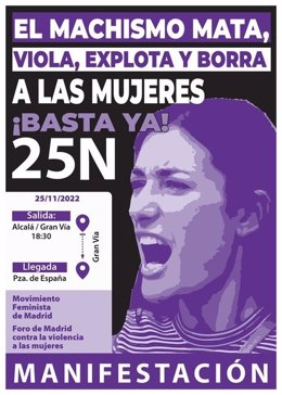 Cartel manifestación 25N 2022