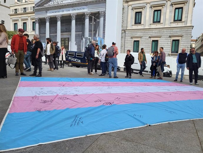 El colectivo trans lleva su bandera al Congreso para que la ley no sufra "recortes en sus derechos"