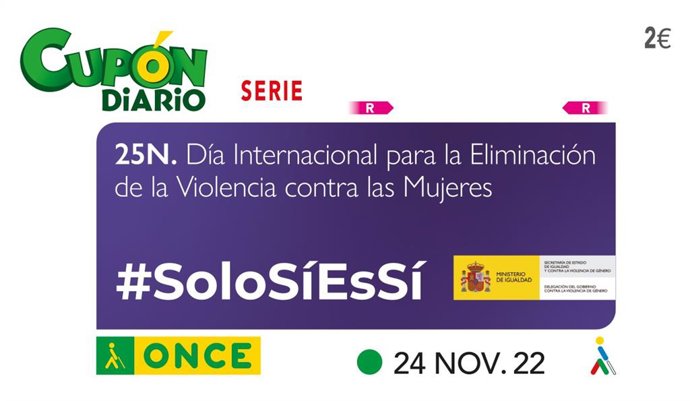 Imagen del cupón de la ONCE del día 24 de noviembre.