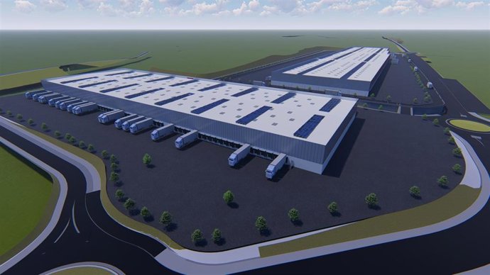Render de la nueva ciudad logística de Grup Bon Preu en Montblanc (Tarragona)