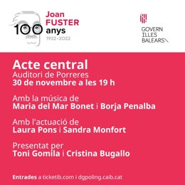 Programa del acto central del Año Joan Fuster.
