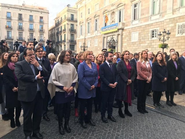 Moment de l'acte pel Dia Internacional per a l'Eliminació de la Violència contra les Dones