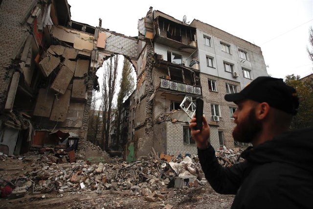 Edificios destruidos por los ataques rusos en la ciudad de Mikolaiv