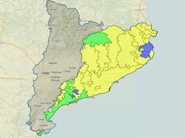 Mapa de l'estat de la sequera a les conques internes catalanes