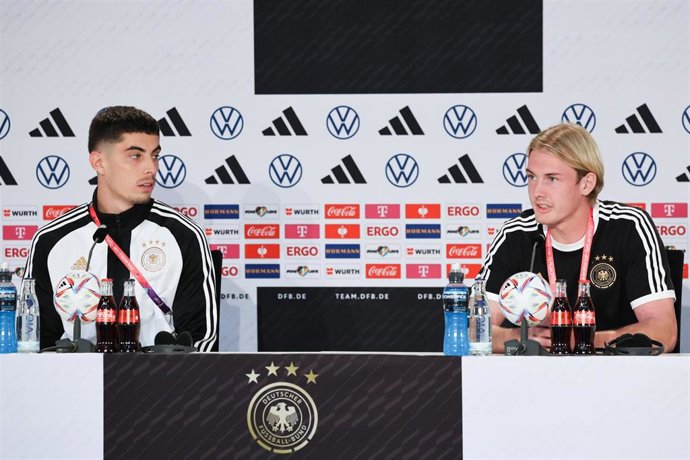Julian Brandt y Kai Havertz comparecen en rueda de prensa de la selección alemana
