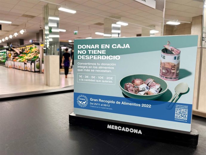 Mercadona participa desde este viernes con 349 tiendas en Andalucía en la 'Gran Recogida de Alimentos 2022'.