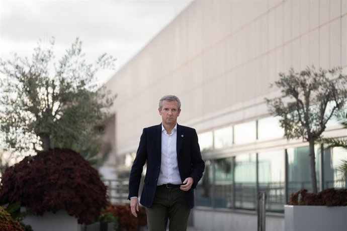 El presidente de la Xunta de Galicia, Alfonso Rueda, antes del encuentro con catalanes y gallegos en Barcelona.