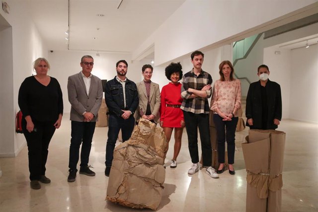 Presentación en el CAC Málaga de la exposición 'Contingencias de lo tangible', realizada por cuatro alumnos de la UMA