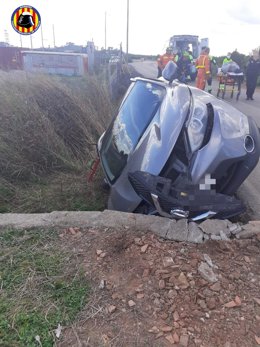 Accidente de tráfico en el camino de Puol al Puig (Valencia)
