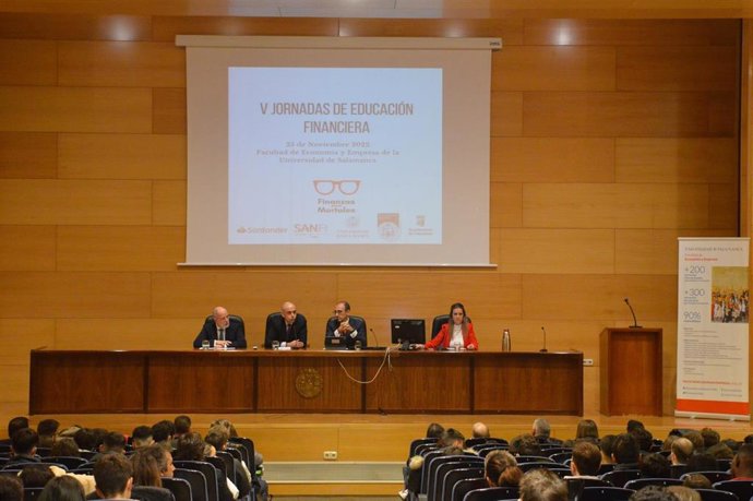 Celebración en Salamanca de las V Jornadas de Educación Financiera para Escolares de Banco Santander y USAL
