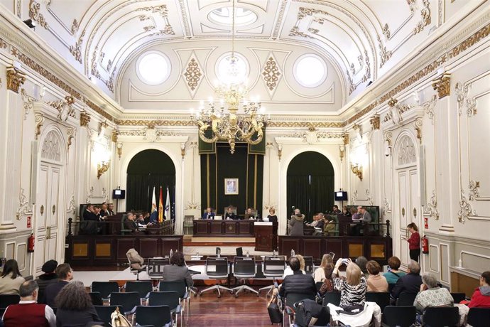 Pleno de la Diputación de Pontevedra en el que fueron aprobados los presupuestos de la institución para 2023