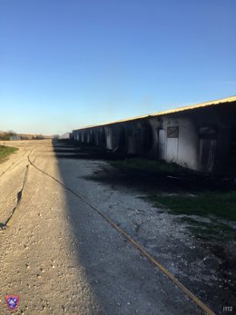 Incendio en una granja avícola de Chirivel (Almería).