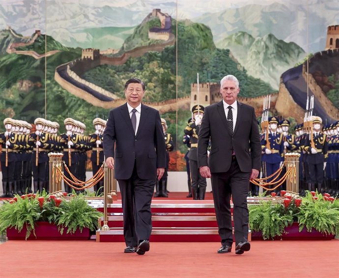 El presidente cubano, Miguel Díaz-Canel, y su homólogo chino, Xi Jinping