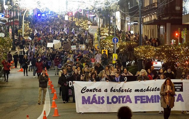 Imagen de la manifestación del 25N en Vigo.