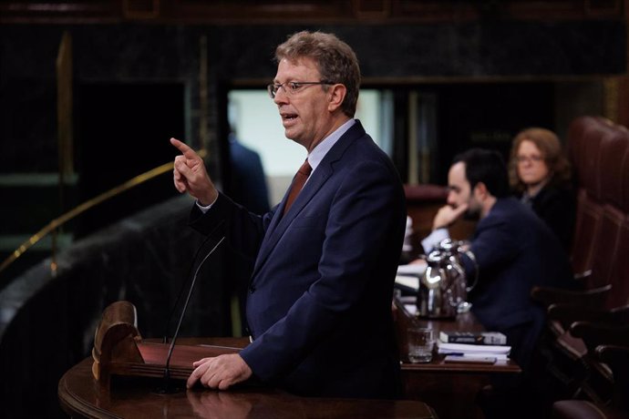 El portavoz del PDeCAT en el Congreso, Ferran Bel, en una sesión plenaria en el Congreso de los Diputados.