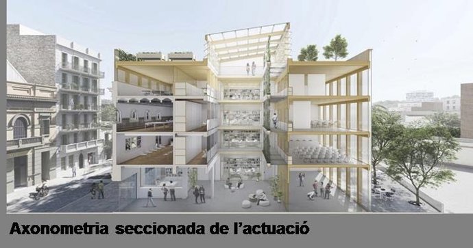 Representación gráfica de la rehabilitación de la sede del Centro Social de Sants