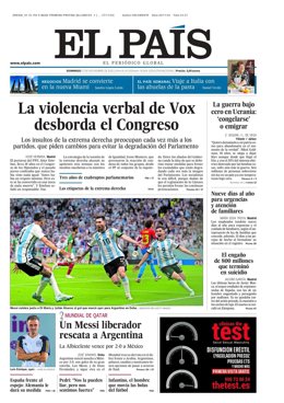 Portada de El País.