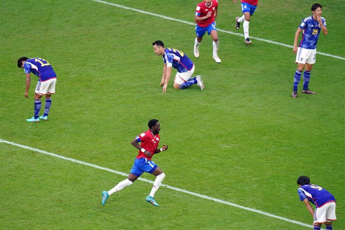 Keysher Fuller tras anotar su gol en el Japón-Costa Rica