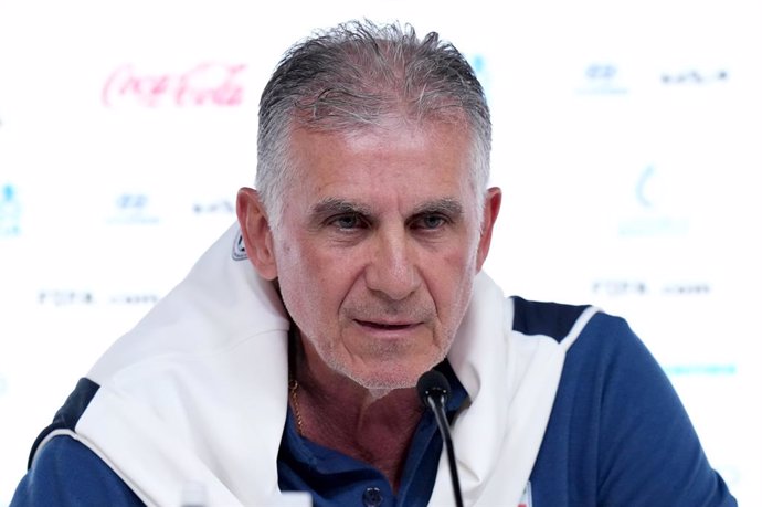 24 November 2022, Qatar, Doha: Iran manager Carlos Queiroz attends a press conference ahead of Friday's FIFA World Cup Qatar 2022 Group Bsoccer match against Wales. Photo: Jonathan Brady/PA Wire/dpa