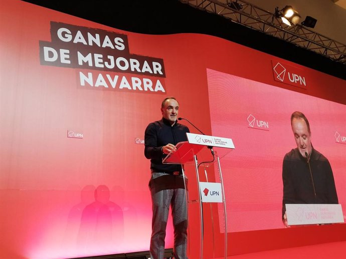 Javier Esparza, presidente de UPN, interviene en el Día del Partido