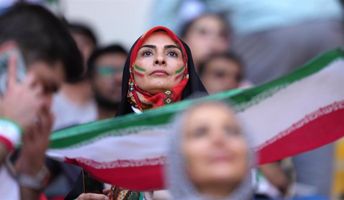Aficionada iraní en el Mundial de Qatar 