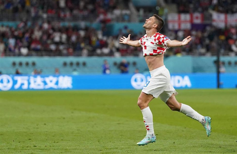 Andrej Kramaric celebra uno de sus goles en el Croacia-Canadá