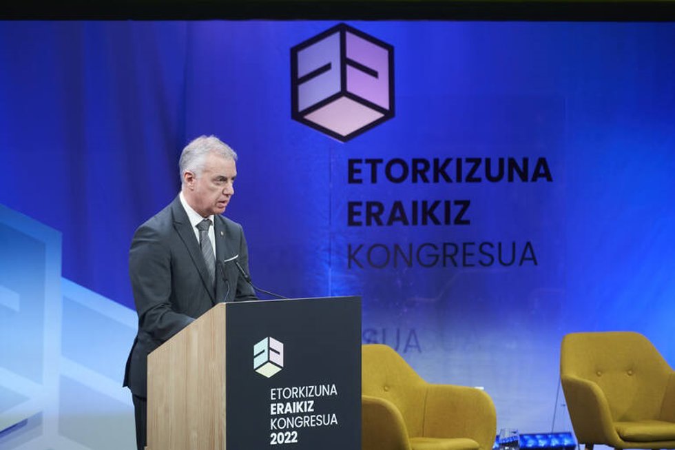 El lehendakari, Iñigo Urkullu, inaugura el congreso Etorkizuna Eraikiz