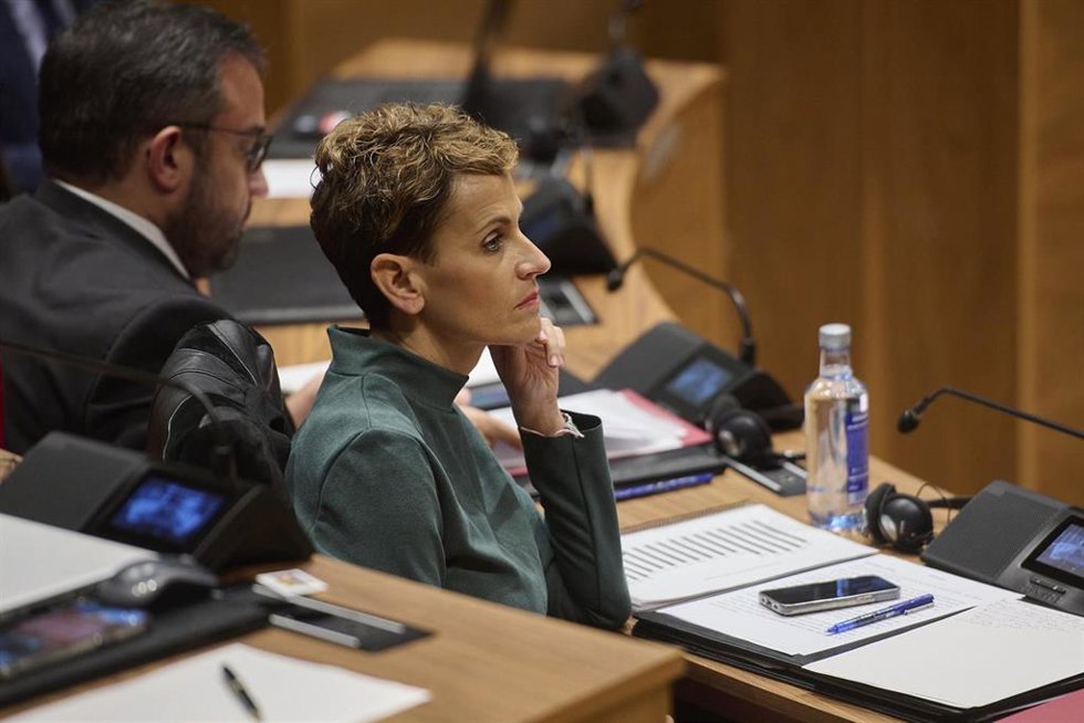 La presidenta del Gobierno de Navarra, María Chivite, en el Debate sobre el Estado de la Comunidad.