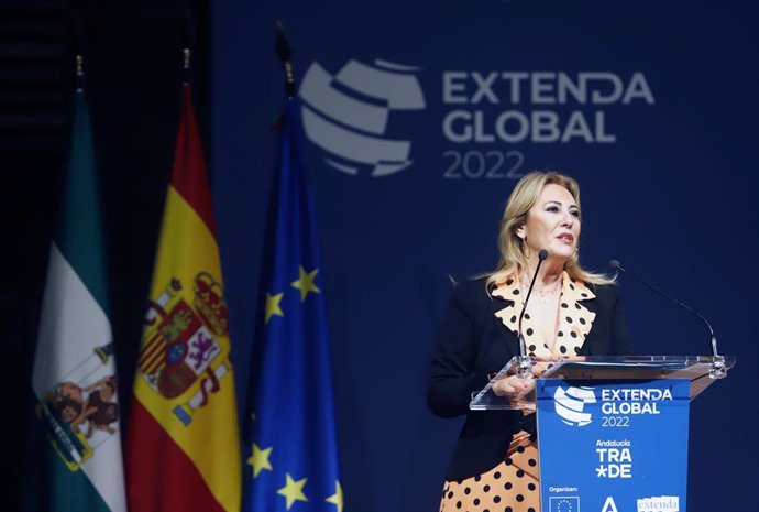 La consejera de Economía, Hacienda y Fondos Europeos, Carolina España, en una foto de archivo en la inauguración de Extenda Global Extensa 2022.