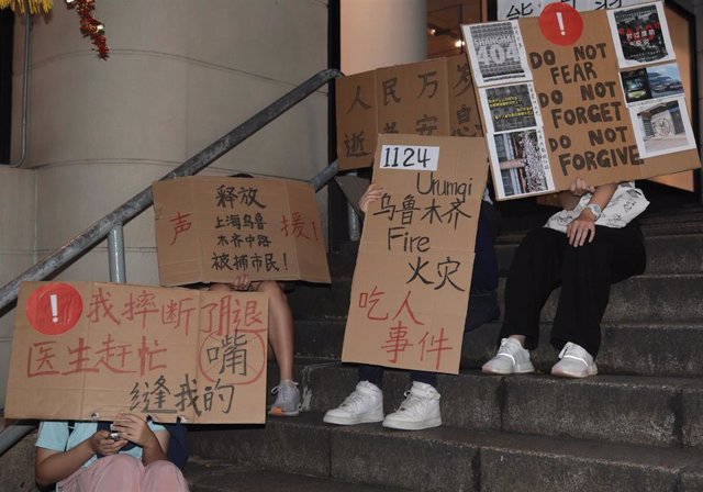 Imagen de archivo de las protestas contra el Gobierno de China. 