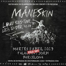 Cartel del concierto de Maneskin en Barcelona