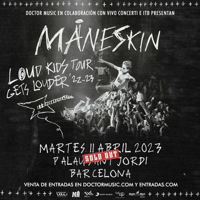 Cartell del concert de Maneskin a Barcelona