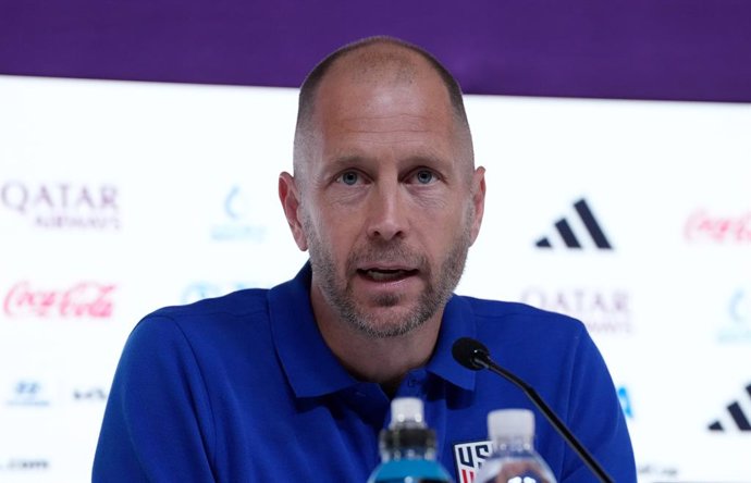 24 November 2022, Qatar, Doha: USA manager Gregg Berhalter attends a press conference at the Main Media Centre in Doha, ahead of Friday's FIFA World Cup Qatar 2022 Group B soccer match against England. Photo: Jonathan Brady/PA Wire/dpa