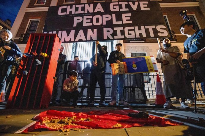 Una protesta en Londres para pedir Derechos Humanos a las autoridades chinas