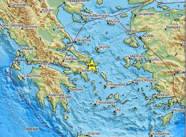 Terremoto de 4,6 a 50 kilómetros de Atenas
