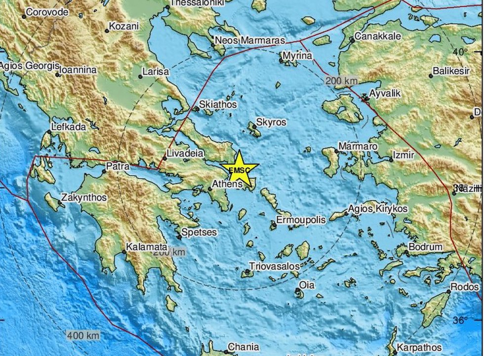 Terremoto de 4,6 a 50 kilómetros de Atenas