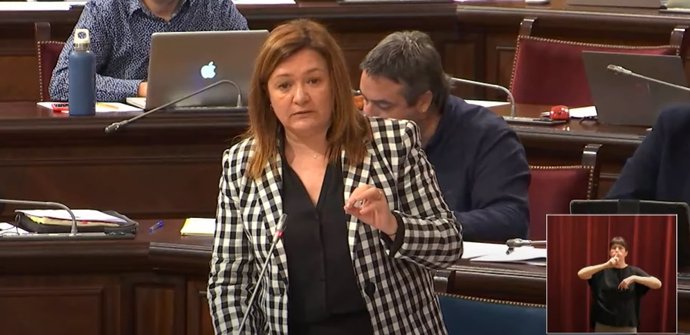 La consellera de Presidencia, Función Pública e Igualdad, Mercedes Garrido, en el pleno del Parlament.