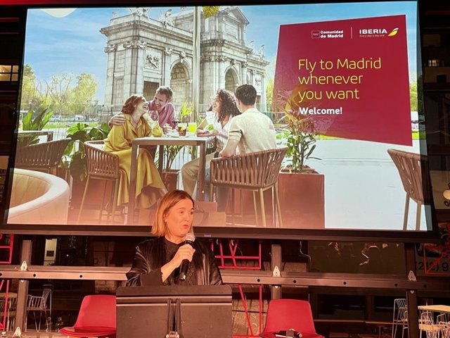 La consejera de Cultura, Turismo y Deporte, Marta Rivera de la Cruz, en Little Spain en una evento de promoción conjunta con Iberia entre touroperadores especializados estadounidenses